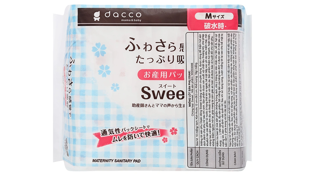 Miếng lót sản phụ Sweet Dacco size M gói 10 miếng - 2